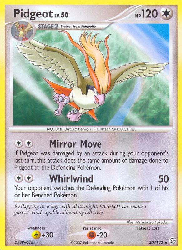 Pidgeot Pokemon card from Secret Wonders