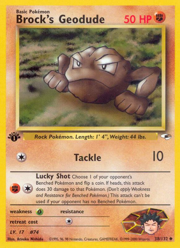 Brock's Geodude (38) Pokemon card from Gym Heroes