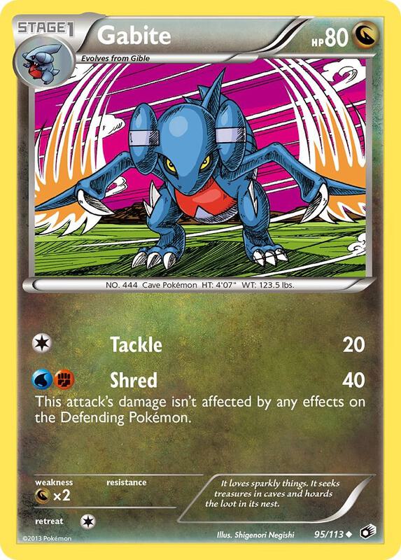Gabite Pokemon card from Legendary Treasures