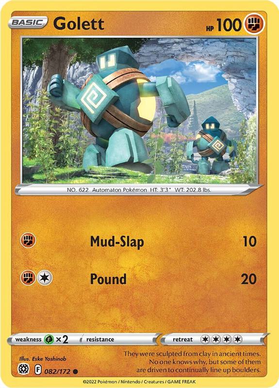 Golett Pokemon card from SWSH09: Brilliant