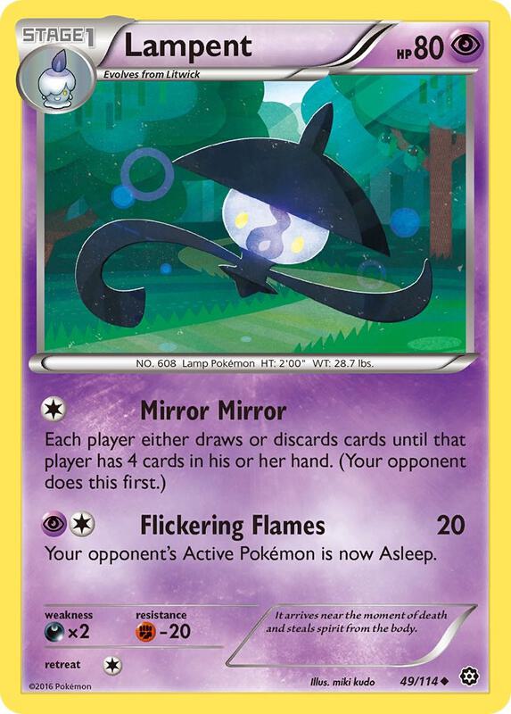 Lampent Pokemon card from XY - Steam Siege