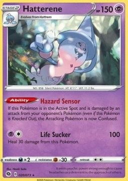 Hatterene Pokemon card from Champion's Path