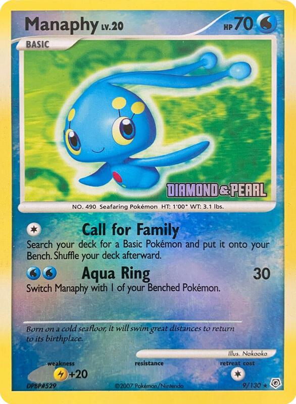 Manaphy Pokemon card from Burger King Promos