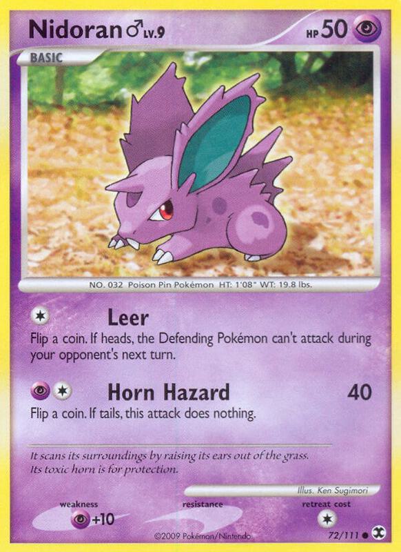 Nidoran M Pokemon card from Rising Rivals