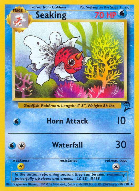 Seaking Pokemon card from Base Set 2