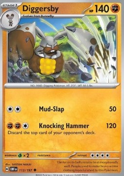 Diggersby Pokemon card from Obsidian Flames