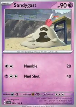 Sandygast Pokemon card from Paldea Evolved