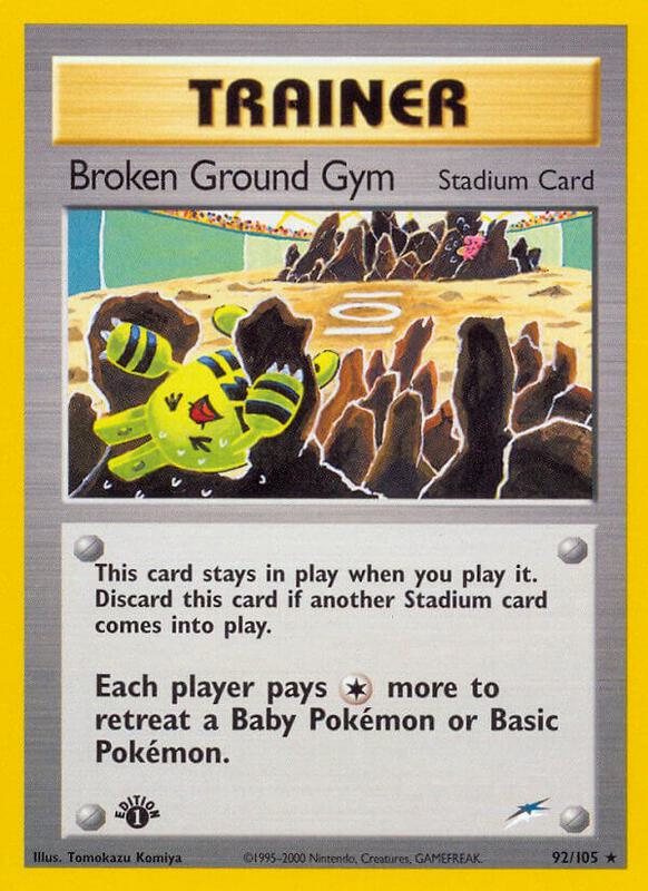 Broken Ground Gym Pokemon card from Neo Destiny