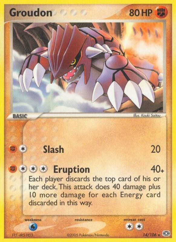 Groudon Pokemon card from Emerald