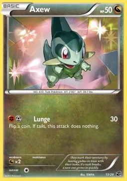 Axew Pokemon card from Dragon Vault