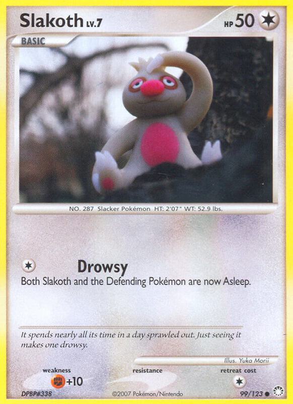 Slakoth Pokemon card from Mysterious Treasures