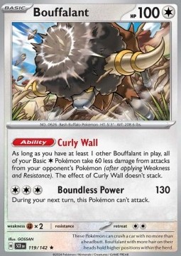 Bouffalant Pokemon card from Stellar Crown