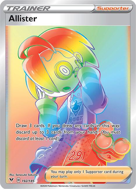 Allister (Secret) Pokemon card from SWSH04: Vivid