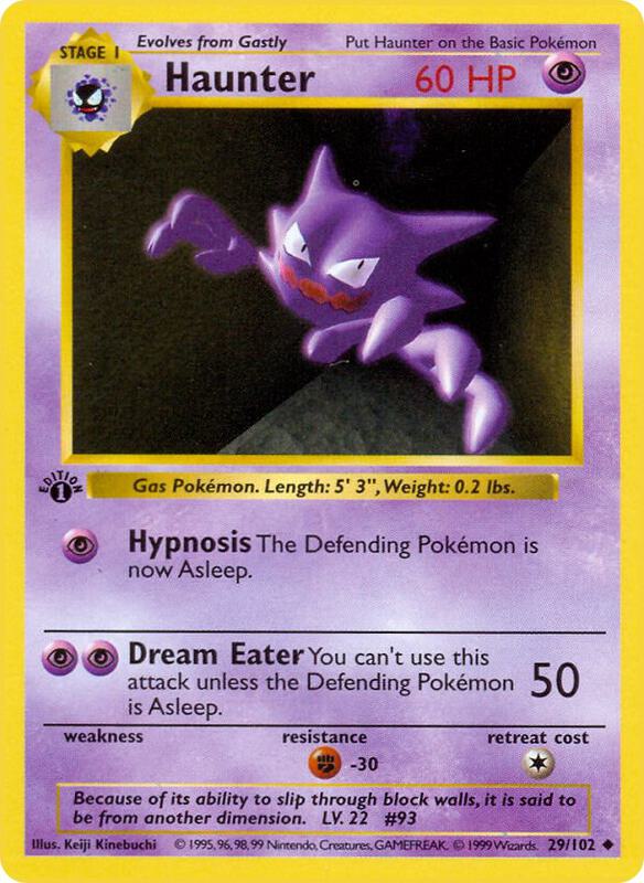 Haunter Pokemon card from Base Set (Shadowless)