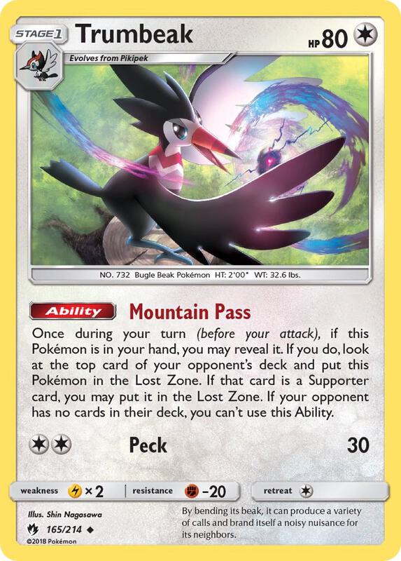 Trumbeak Pokemon card from SM - Lost Thunder