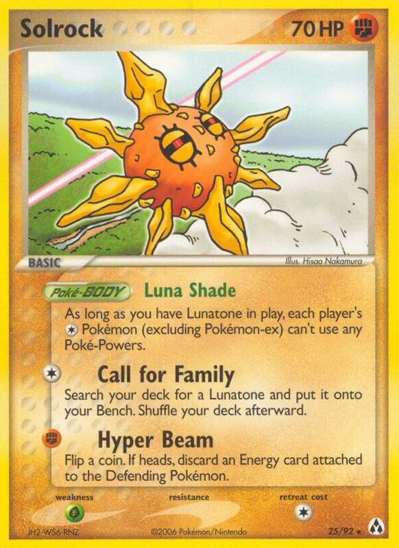 Solrock Pokemon card from Legend Maker