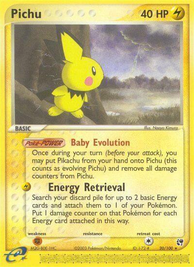 Pichu Pokemon card from Sandstorm