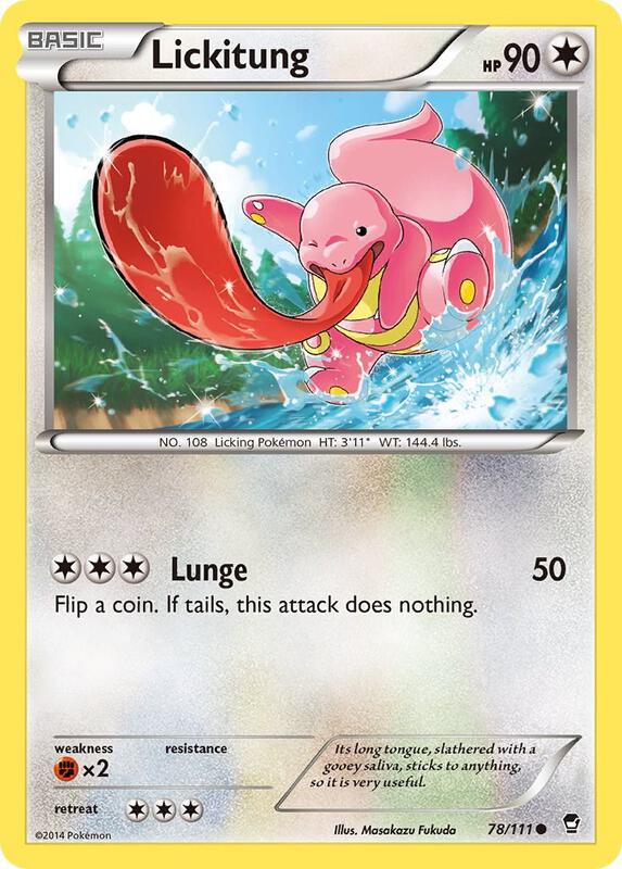 Lickitung Pokemon card from XY - Furious Fists