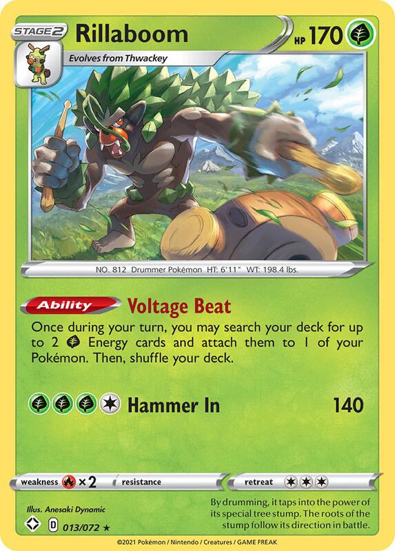 Rillaboom Pokemon card from Shining Fates