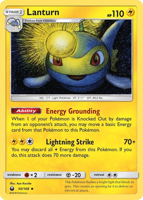 Lanturn Pokemon card from SM - Celestial Storm