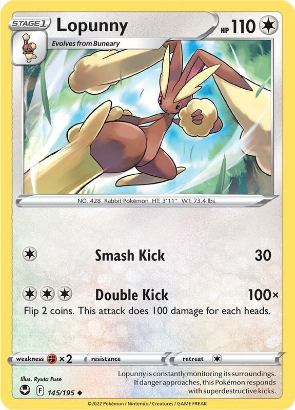 Lopunny Pokemon card from SWSH12: Silver Tempest