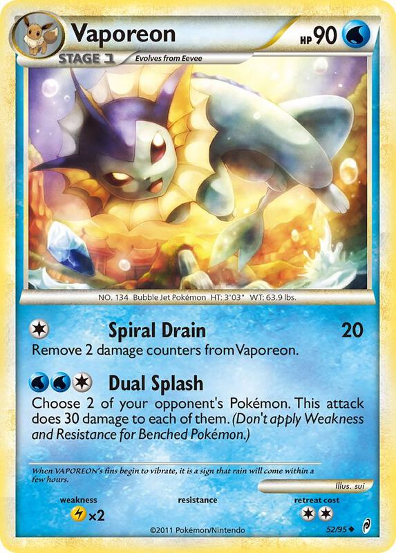 Vaporeon Pokemon card from Call of Legends