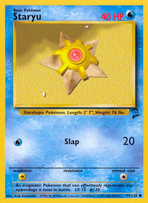 Staryu Pokemon card from Base Set 2