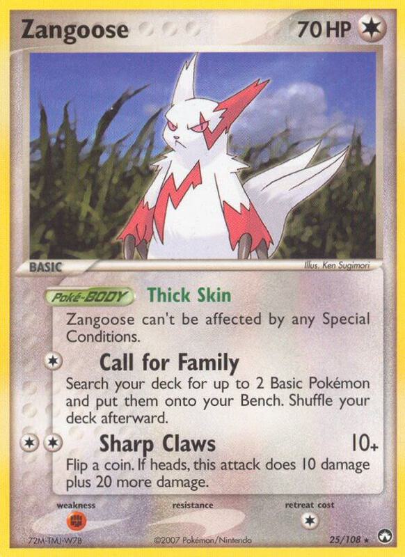 Zangoose Pokemon card from Power Keepers