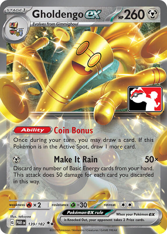 Gholdengo ex Pokemon card from Prize Pack Series Cards