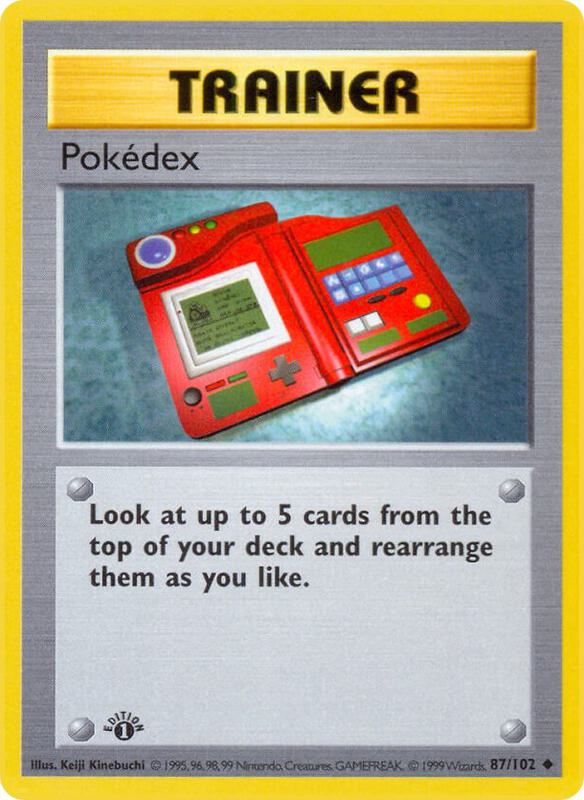 Pokedex Pokemon card from Base Set (Shadowless)