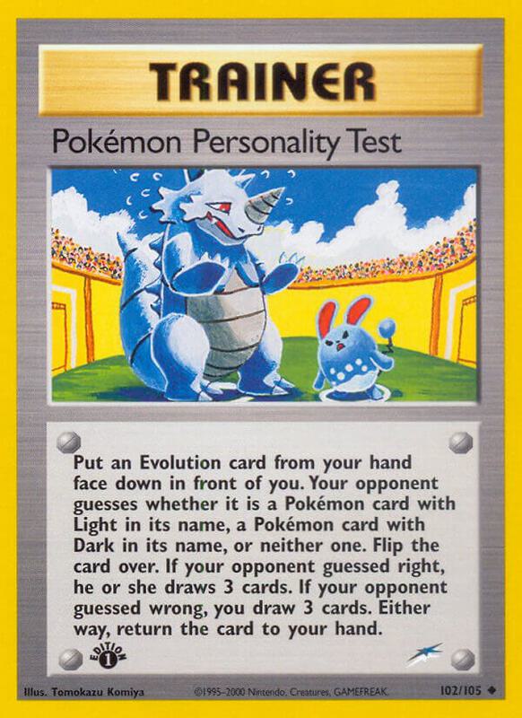 Pokemon Personality Test Pokemon card from Neo Destiny