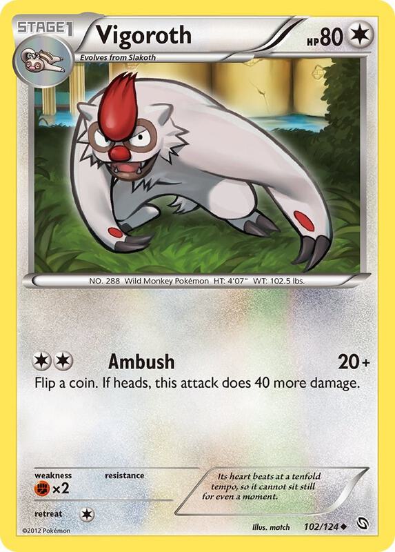 Vigoroth Pokemon card from Dragons Exalted