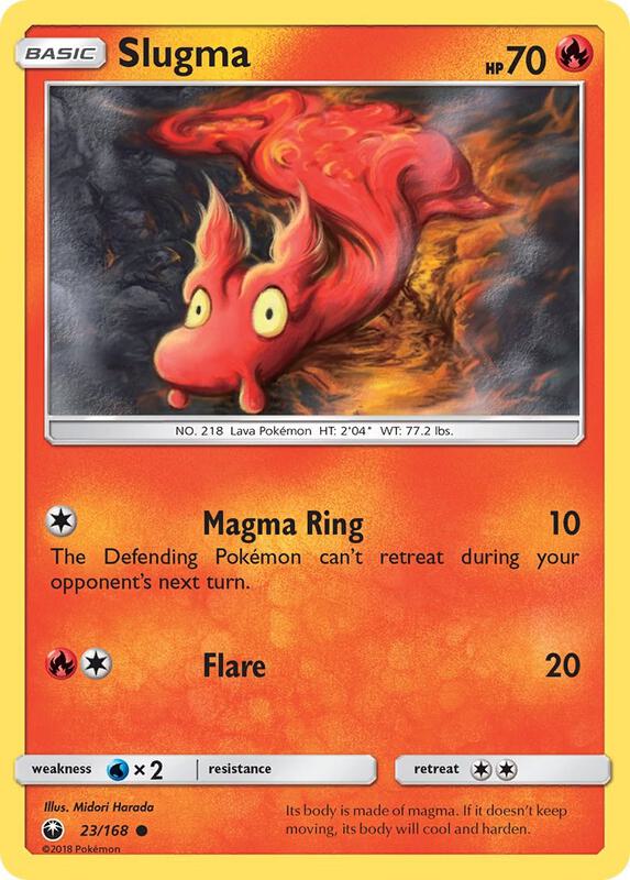 Slugma Pokemon card from SM - Celestial Storm