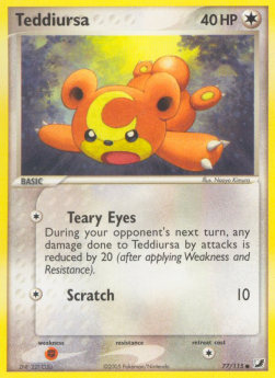 Teddiursa Pokemon card from EX Unseen Forces