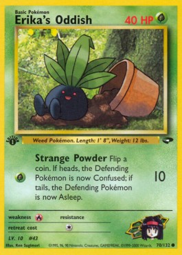 Erika's Oddish Pokemon card from Gym Challenge