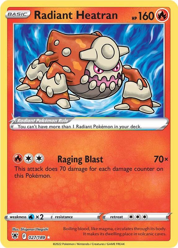 Radiant Heatran Pokemon card from SWSH10: Astral Radiance