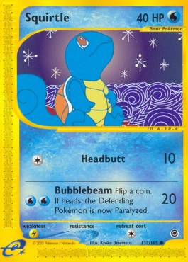 Squirtle Pokemon card from Expedition Base Set