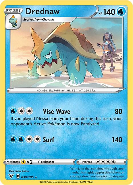 Drednaw Pokemon card from SWSH04: Vivid