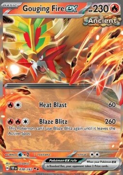 Gouging Fire ex Pokemon card from Temporal Forces