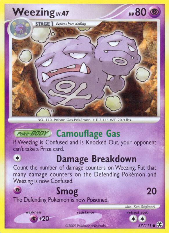 Weezing Pokemon card from Rising Rivals