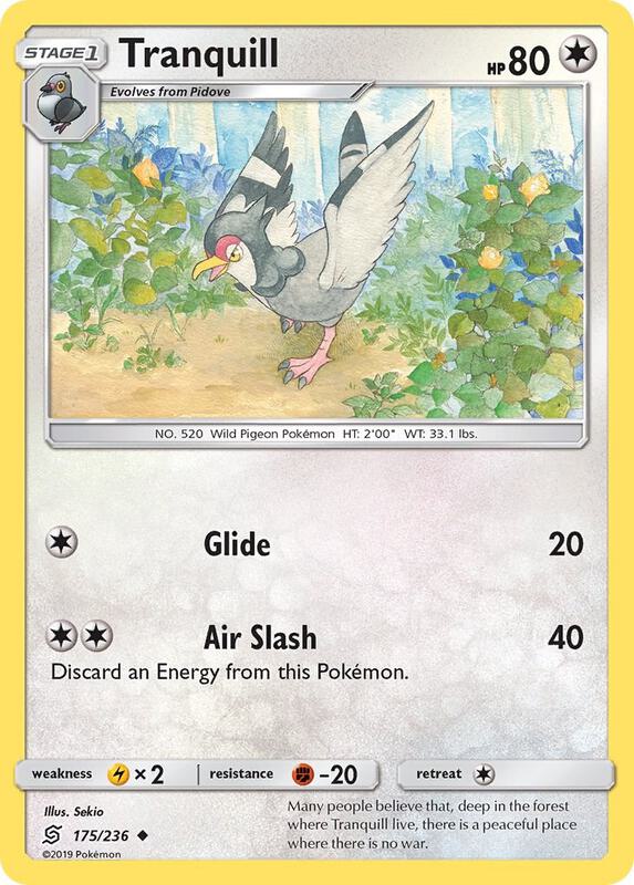 Tranquill Pokemon card from SM - Unified Minds