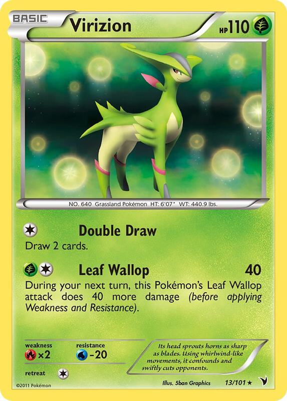 Virizion Pokemon card from Noble Victories