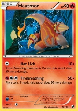 Heatmor Pokemon card from Dark Explorers