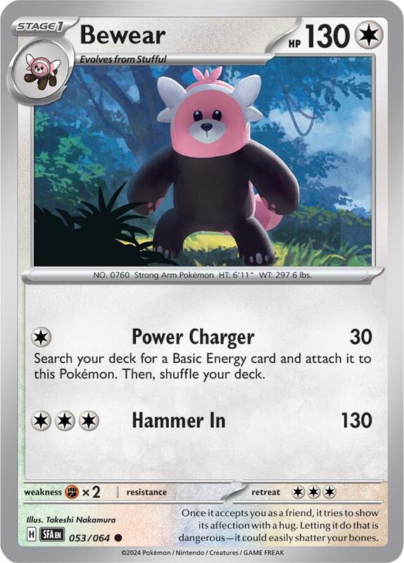 Bewear Pokemon card from SV: Shrouded Fable