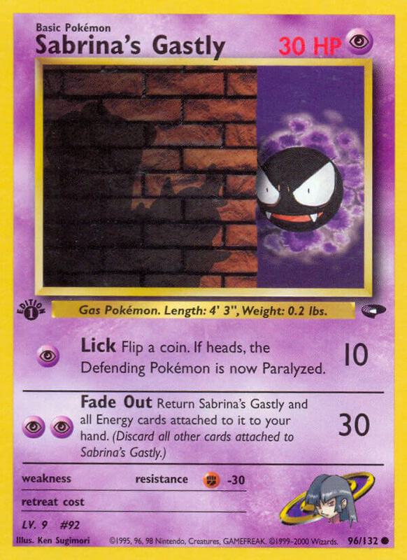 Sabrina's Gastly (96) Pokemon card from Gym Challenge