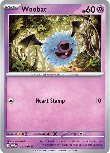 Woobat Pokemon card from SV: White Flare