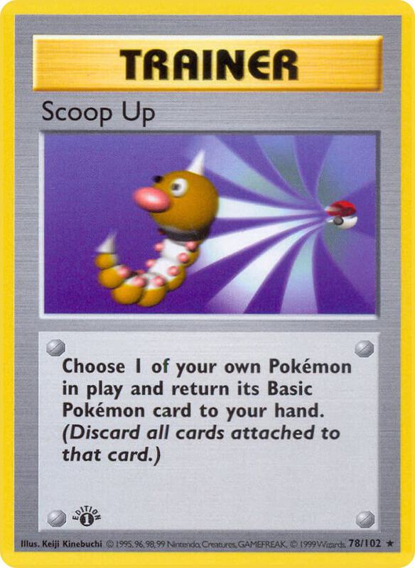 Scoop Up Pokemon card from Base Set (Shadowless)