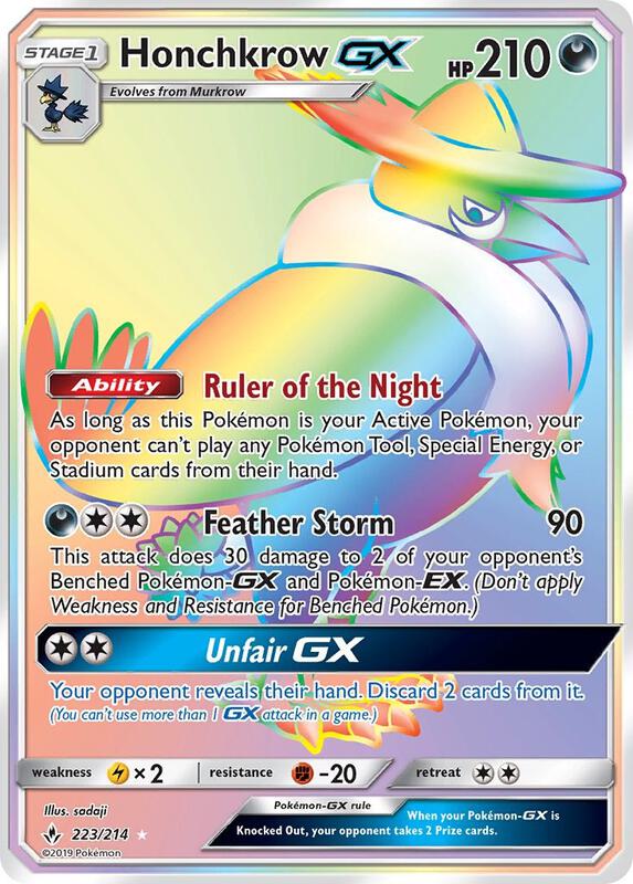 Honchkrow GX (Secret) Pokemon card from SM - Unbroken Bonds