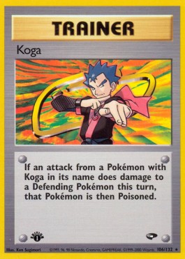 Koga Pokemon card from Gym Challenge