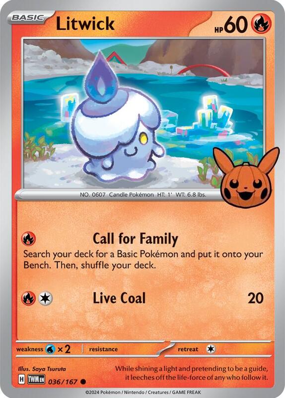 Litwick Pokemon card from Trick or Trade BOOster Bundle 2024